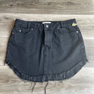 Free People Black Denim mini Skirt size 10